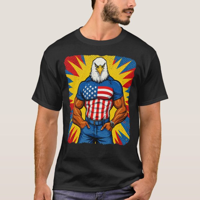 Muscle Eagle Pop Art T Shirt (Framsida)