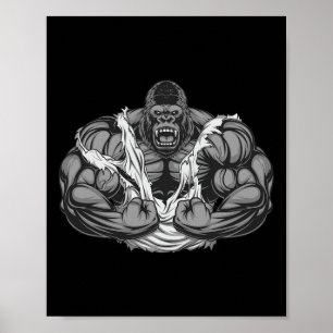 Muscle Gorilla Fitness Workout Gym för Älskare Bod Poster