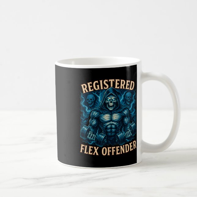 Muscle Grim Reaper Registered Flex Offender Lung Kaffemugg (Höger)