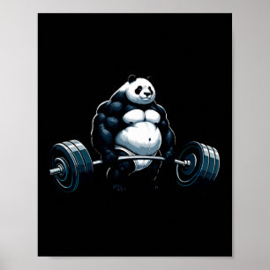 Muscle Gym Panda Bodybuilding der Weightlift Motiv Poster