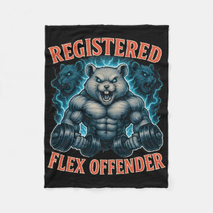Muscle Hamster Registered Flex Offender Funny Gym Fleecefilt