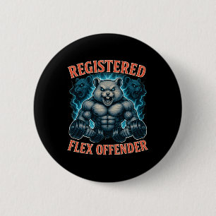 Muscle Hamster Registered Flex Offender Funny Gym Knapp