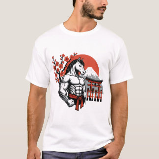 Muscle Horse Warrior – Japanese Fuji Torii Art T Shirt