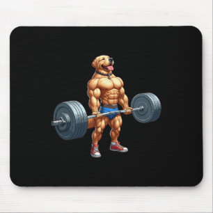 Muscle Labrador Hund DeadlyftGym Weightlyftning Musmatta