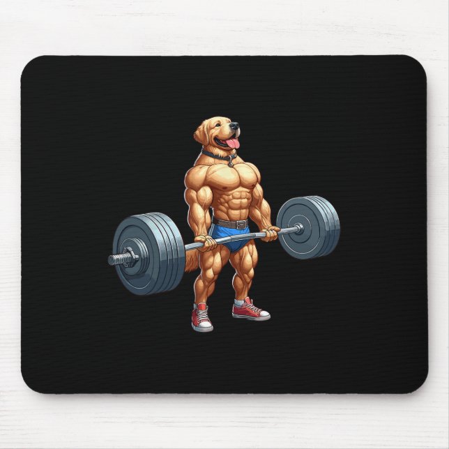 Muscle Labrador Hund DeadlyftGym Weightlyftning Musmatta (Framsidan)