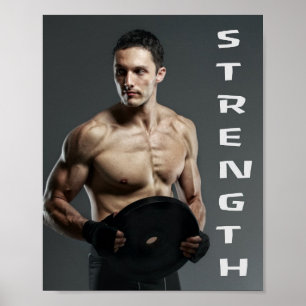 Muscle Man Strength Hiss Weights Gym Workout Poster