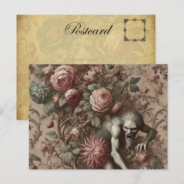 Muscle Memory - Gothic Victorian Blommigt Design Helg Vykort (Fram/baksida)