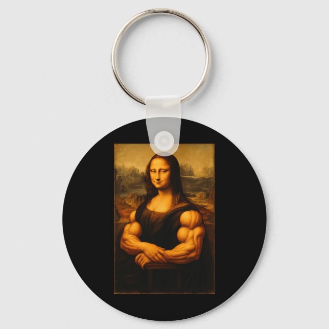 Muscle Mona Lisa Bodybuilding der Weightlift Gym o Nyckelring (Framsida)