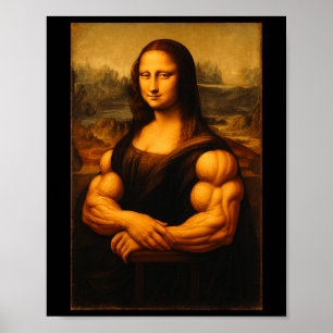 Muscle Mona Lisa Bodybuilding der Weightlift Gym o Poster