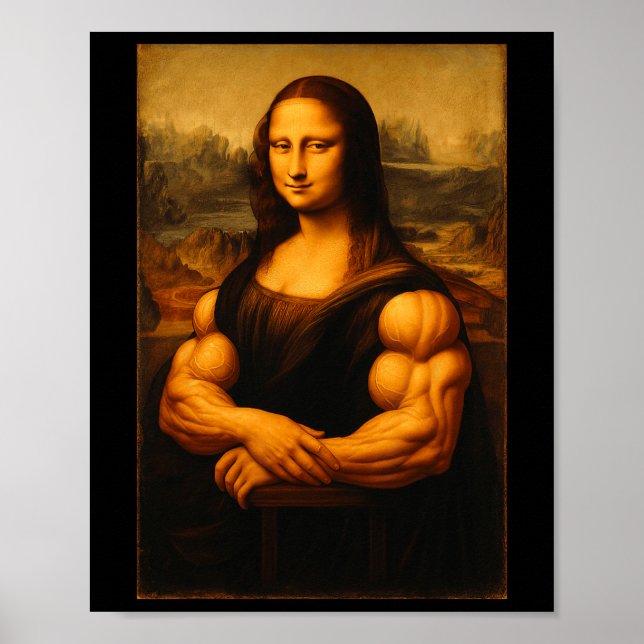 Muscle Mona Lisa Bodybuilding der Weightlift Gym o Poster (Framsidan)