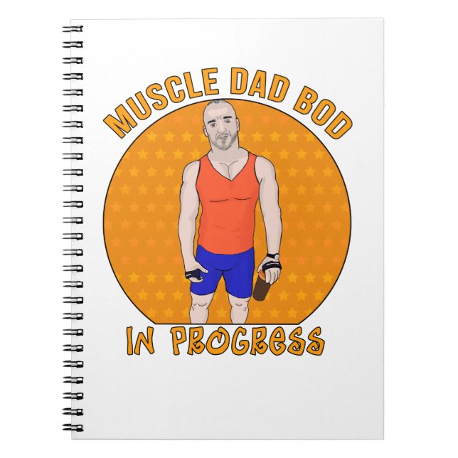 Muscle Pappa Bod Pågår Anteckningsbok (Framsidan)