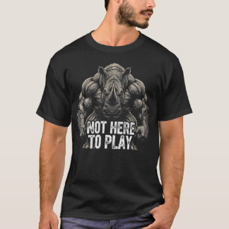 Muscle Rhino Bodybuilding Gym Träning Fitness T Shirt