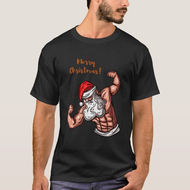 muscle santa gym merry christmas Classic T-Shirt (Framsida)