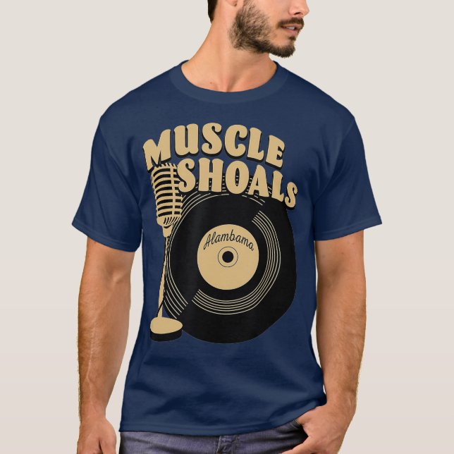 Muscle Shoals Alabama Vinyl Record Music T Shirt (Framsida)