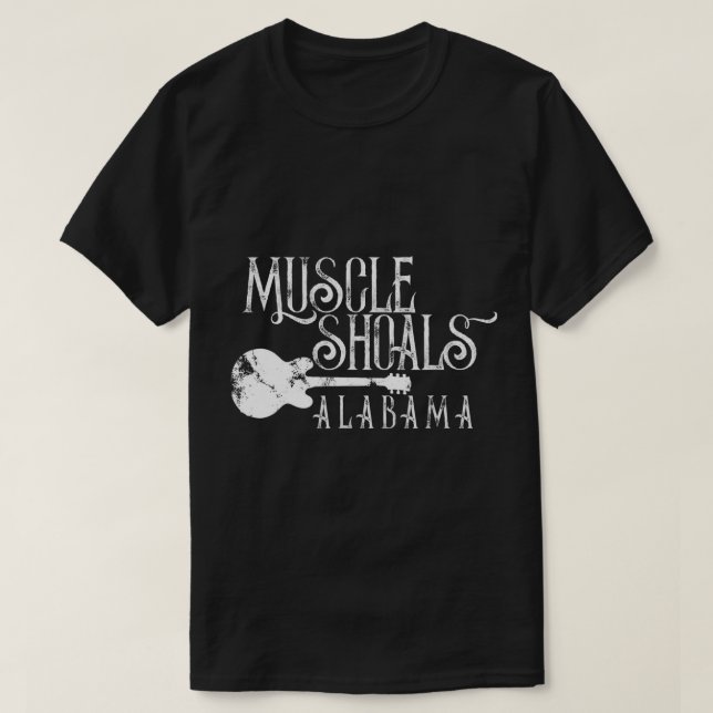 Muscle Shoals Alabama with Guitar Swampy Soul Musi T Shirt (Design framsida)