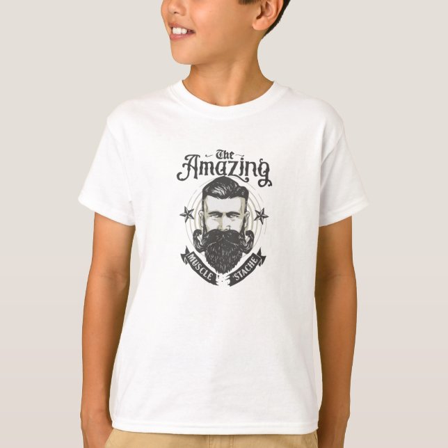 Muscle Stache T Shirt (Framsida)