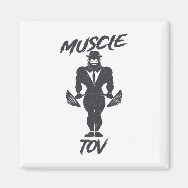 Muscle Tov Weightlifting Bodybuilding Jewish Rabbi Magnet (Framsidan)