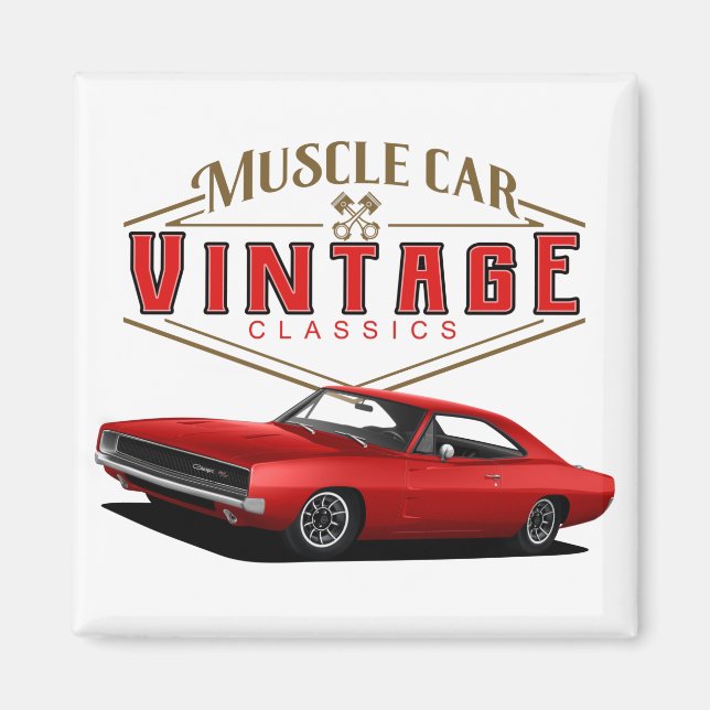 Muscle Vintage Charger Magnet (Framsidan)