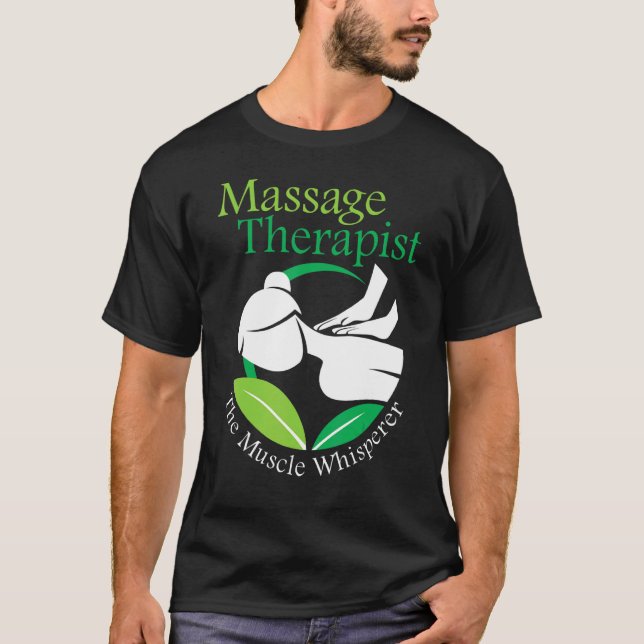 Muscle Whisperer massage Therapist Rygg Rub län T Shirt (Framsida)