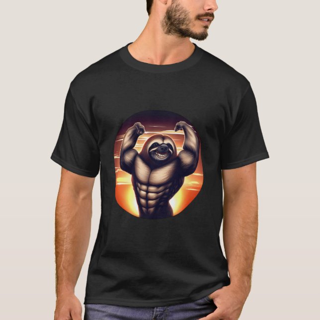 Musclebunden Sloth T Shirt (Framsida)