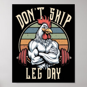 Muscles Chicken Funny Gym Workout Ben Dont Skip L Poster