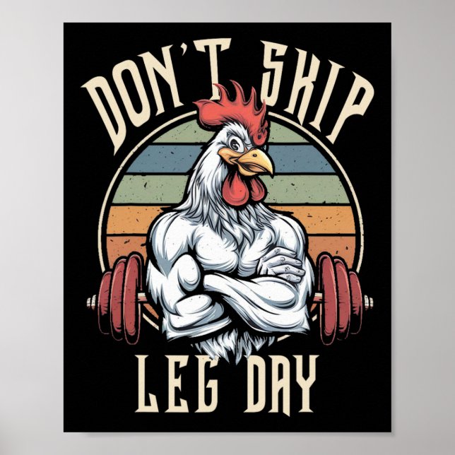 Muscles Chicken Funny Gym Workout Ben Dont Skip L Poster (Framsidan)