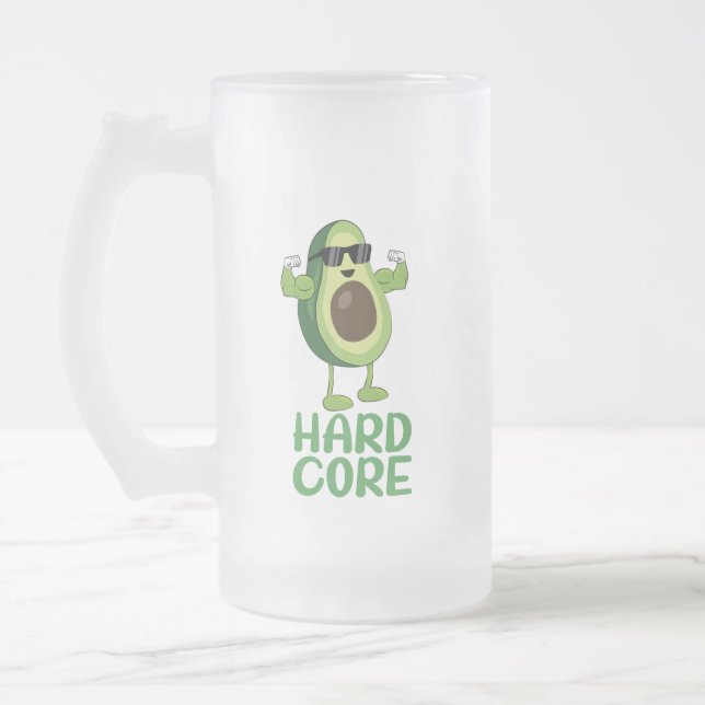 Muscore Avocado Funny Frostat Ölglas (Vänster)