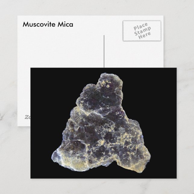 Muscovite Mica Mineral Sten Natature Photography Vykort (Fram/baksida)