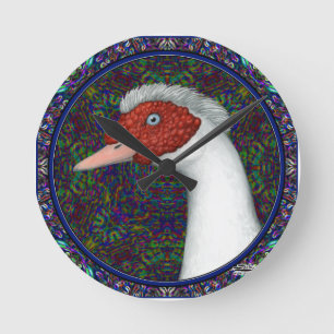 Muscovy Anka Head White Rund Klocka