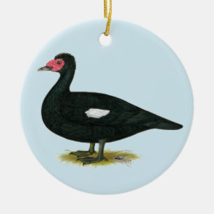 Muscovy Black Drake Julgransprydnad Keramik