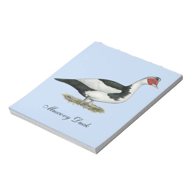 Muscovy Black Pied Drake Anteckningsblock (Roterad)