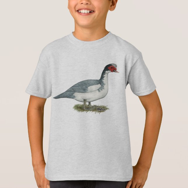 Muscovy Blue Pied Drake T-shirt (Framsida)