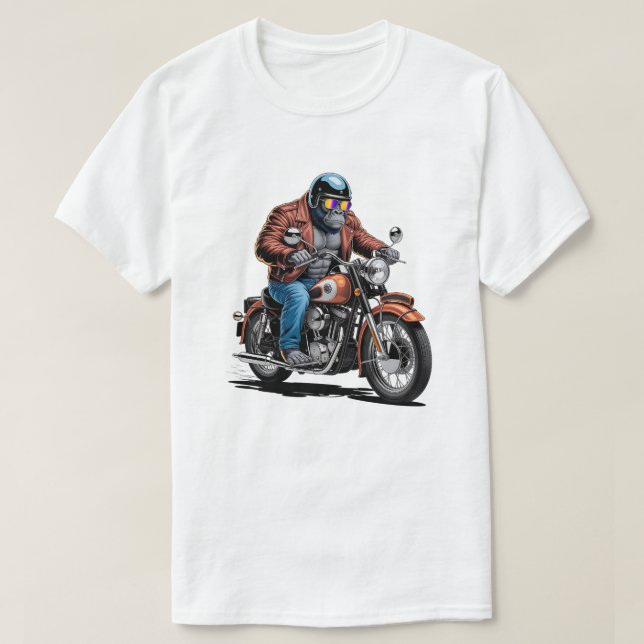 Muscular Gorilla Biker Rider Motorcycle Graphic T Shirt (Design framsida)