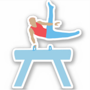 Muscular Gymnast on Pommel Horse Klistermärken