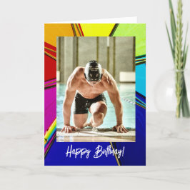 Muscular Male Swimmer, födelsedagskort Helgkort