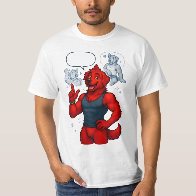 Muscular Red Golden Retriever T Shirt (Framsida)