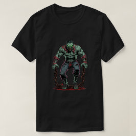Muscular Zombie with Chains - Horror T-Shirt Desig
