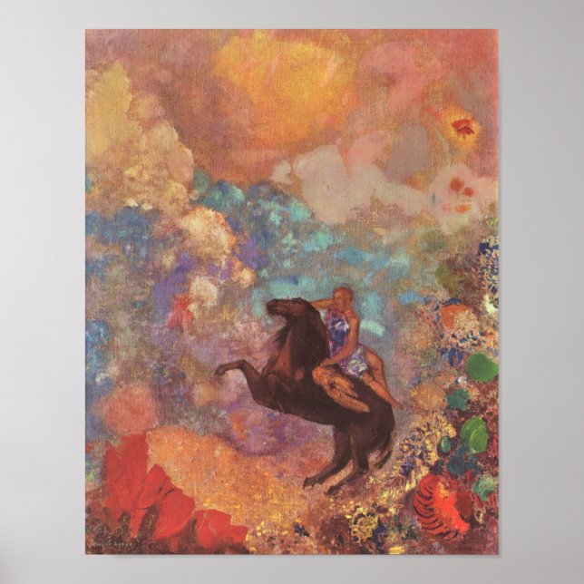 Muse auf Pegasus (Redon 1900) Poster (Framsidan)