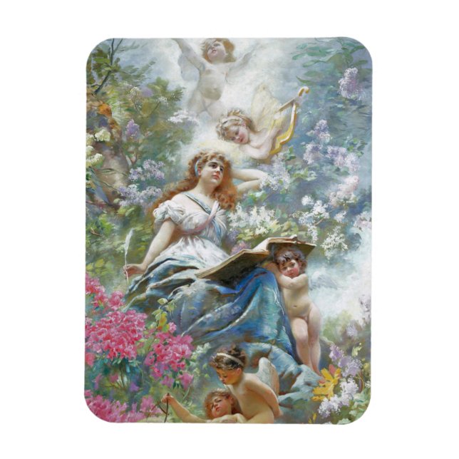 Muse of Poesie (av Konstantin Makovsky) Magnet (Vertikal)