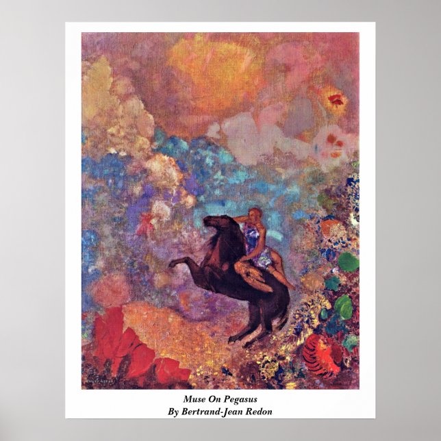 Muse on Pegasus by Bertrand-Jean Redon Poster (Framsidan)