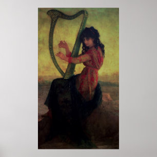 Muse som spelar Harp Poster