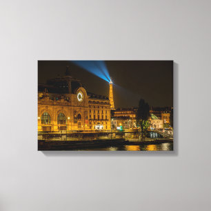 Musée d'Orsay i Paris på natten Canvastryck