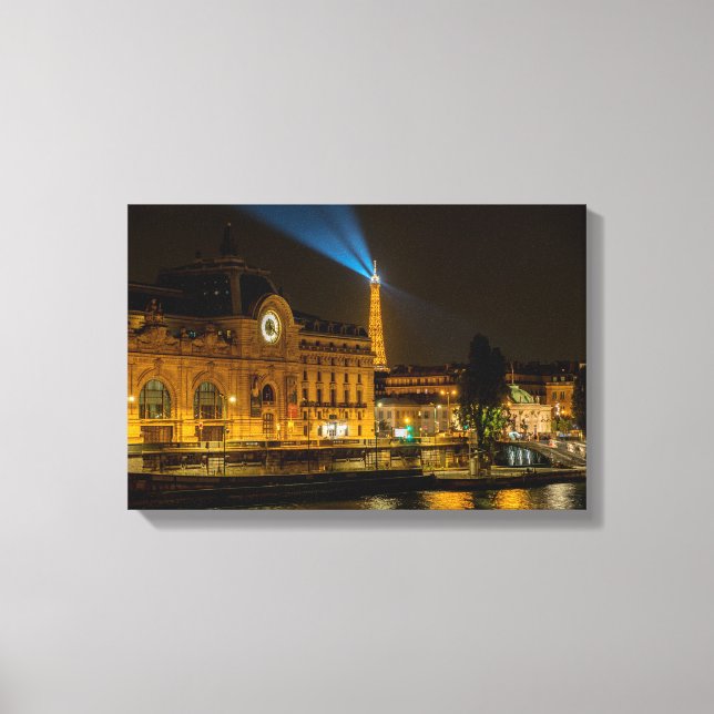 Musée d'Orsay i Paris på natten Canvastryck (Framsida)