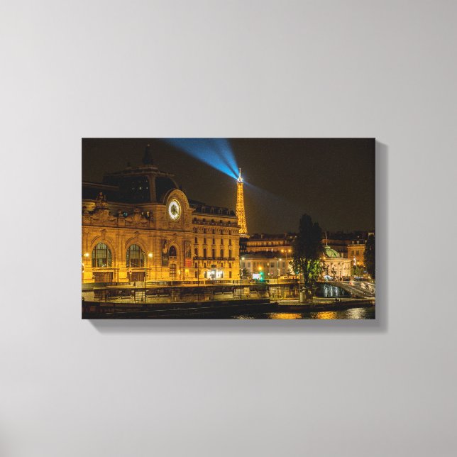 Musée d'Orsay i Paris på natten Canvastryck (Framsida)
