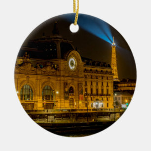 Musée d'Orsay i Paris på natten Julgransprydnad Keramik