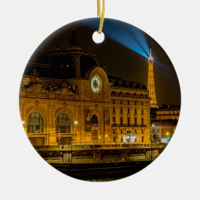 Musée d'Orsay i Paris på natten Julgransprydnad Keramik (Framsidan)