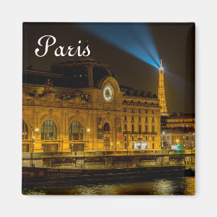 Musée d'Orsay i Paris på natten Magnet