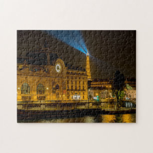 Musée d'Orsay i Paris på natten Pussel