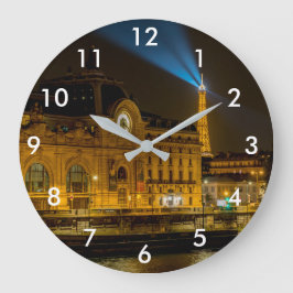 Musée d'Orsay i Paris på natten Stor Klocka