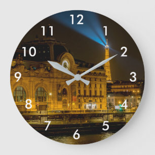 Musée d'Orsay i Paris på natten Stor Klocka